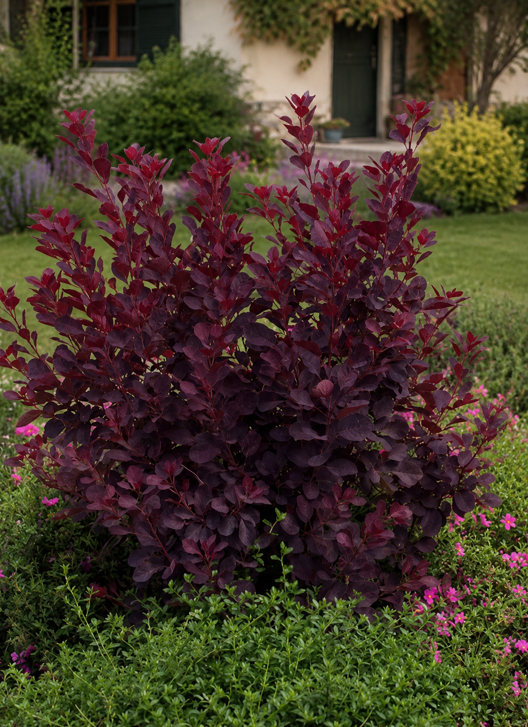 Cotinus coggygria 'Royal Purple'in giardino