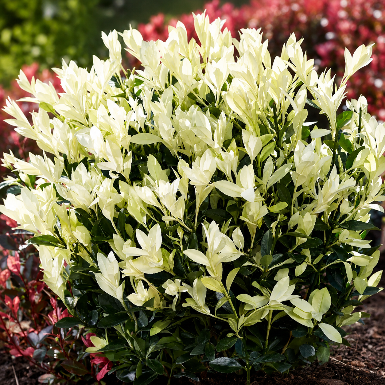 Fogliame bianco-verde di Euonymus Himalaya
