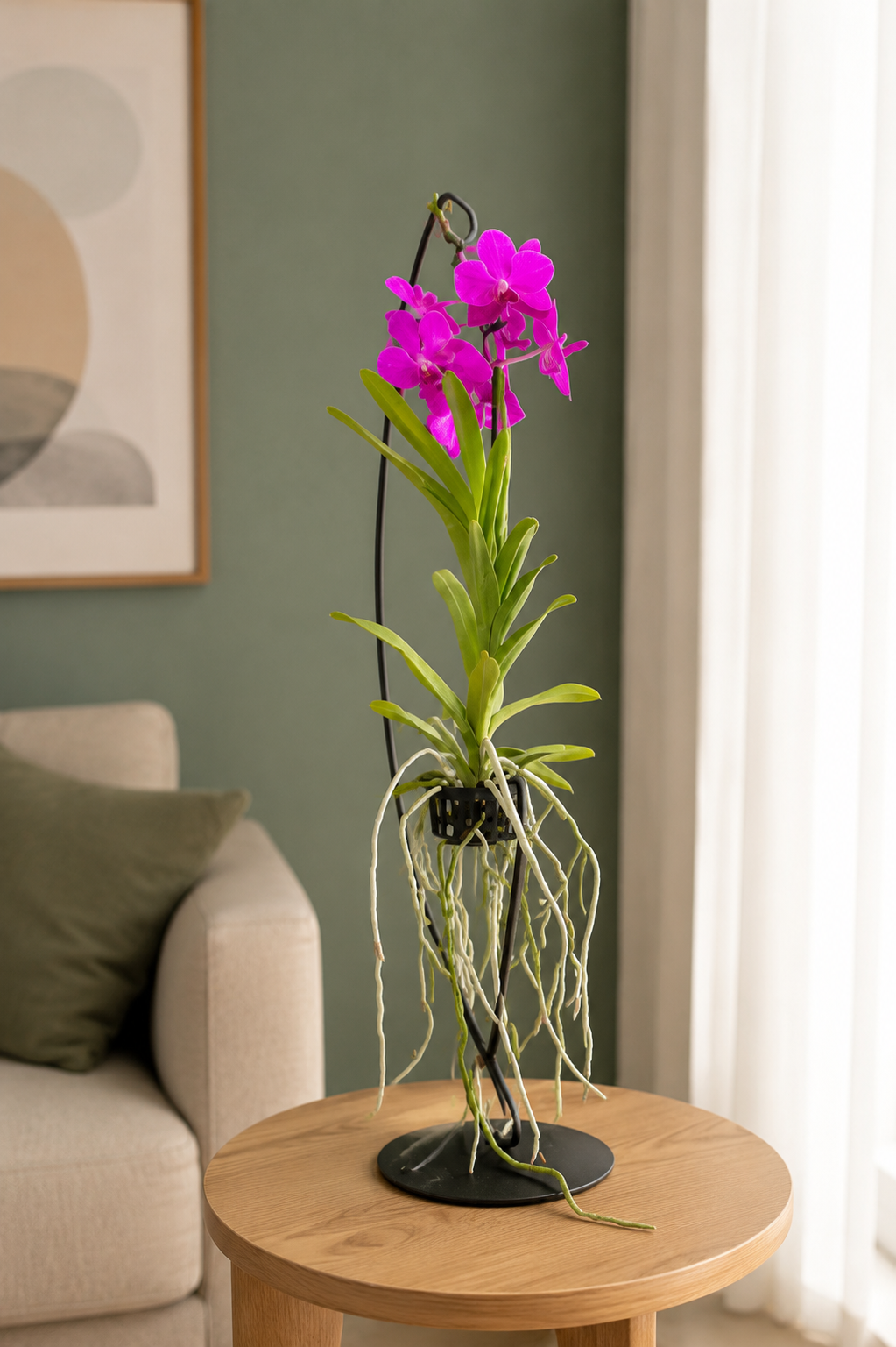 Orchidea Vanda viola su supporto