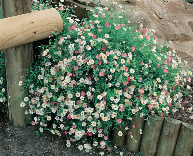 Erigeron karvinskianus Blutenmeer fiorito in un giardino roccioso