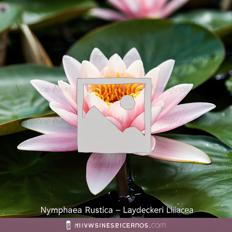 Nymphaea 'Laydeckeri Liliacea' ninfea rosa in fiore su laghetto