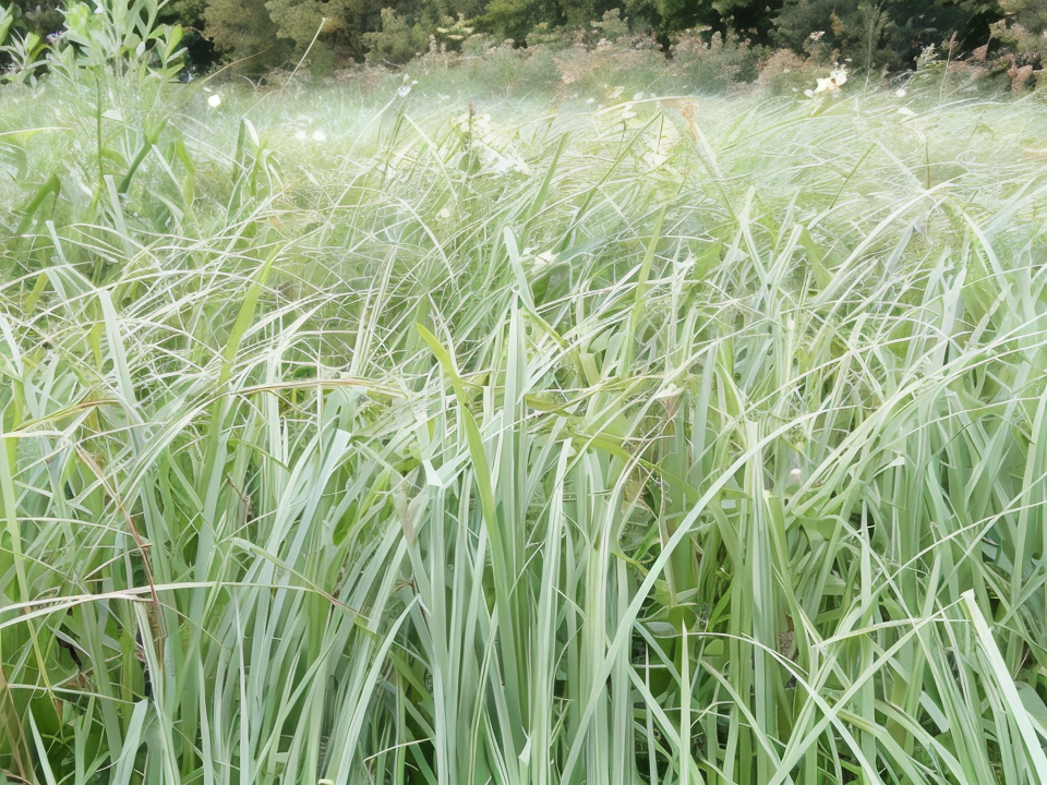 Carex riparia in un giardino acquatico con bordi di sassi