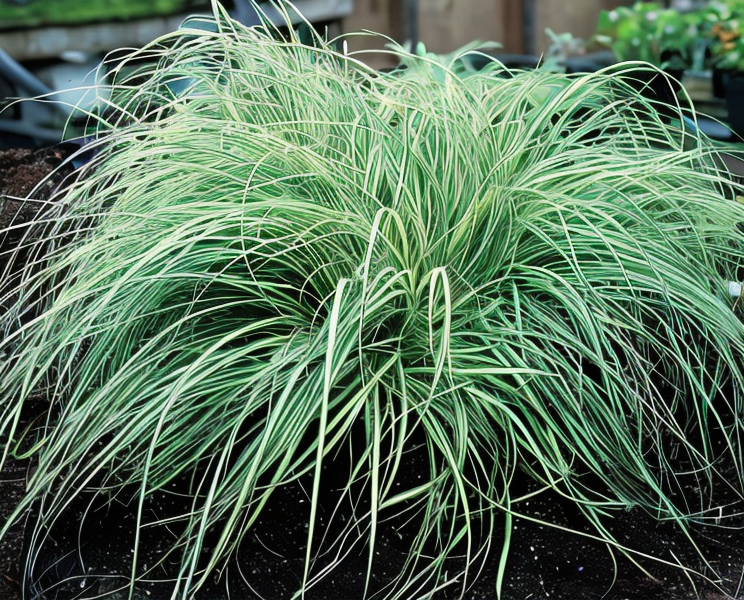 Dettaglio foglie sottili e lucide verde brillante di Carex oshimensis Evergreen