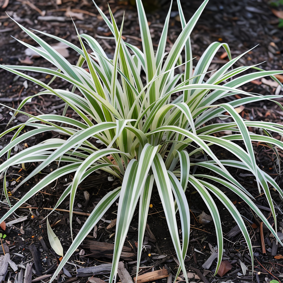 Dettaglio foglie lanceolate verdi di Hakonechloa macra che si muovono al vento