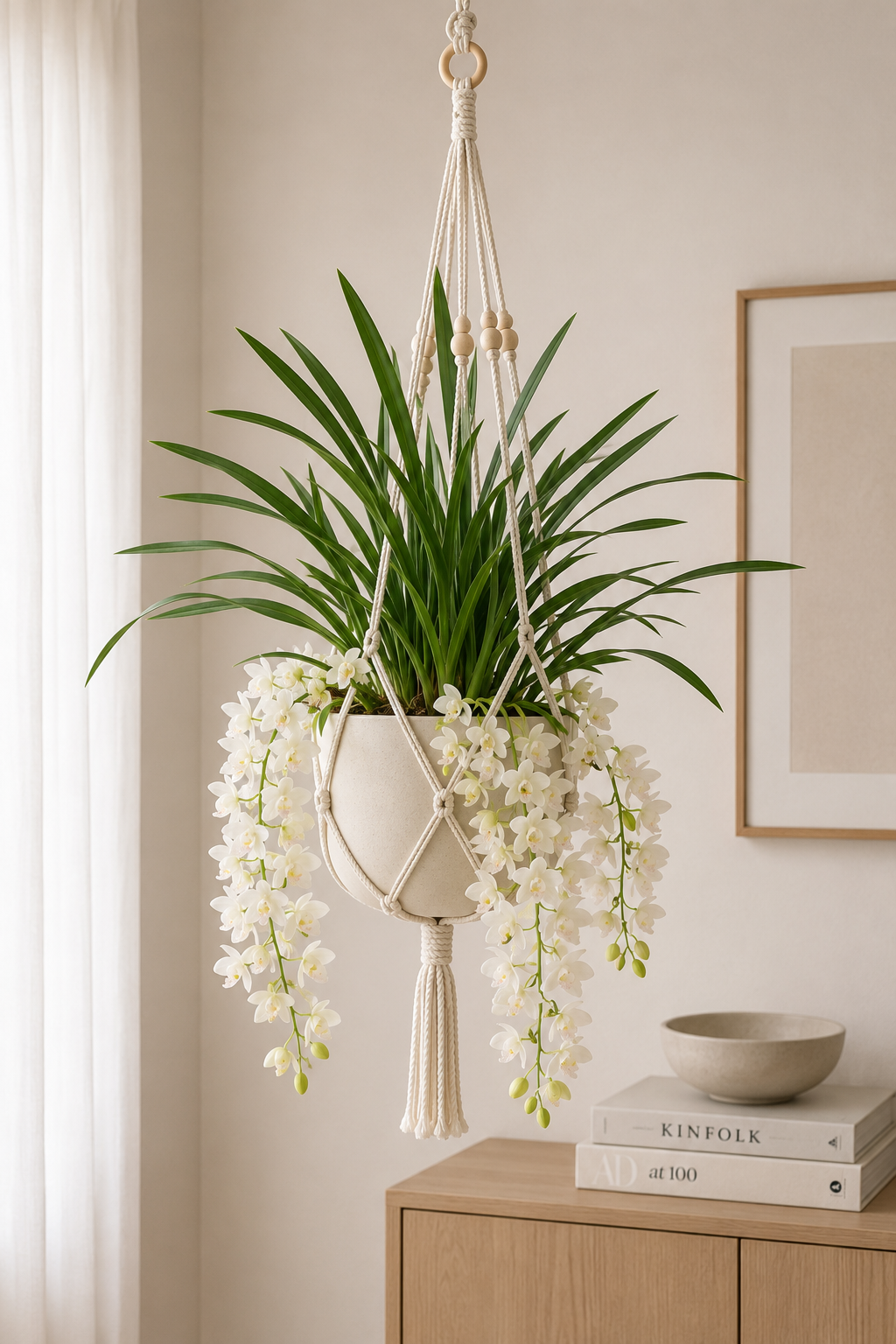 Cymbidium white 'Ice cascade' elegante