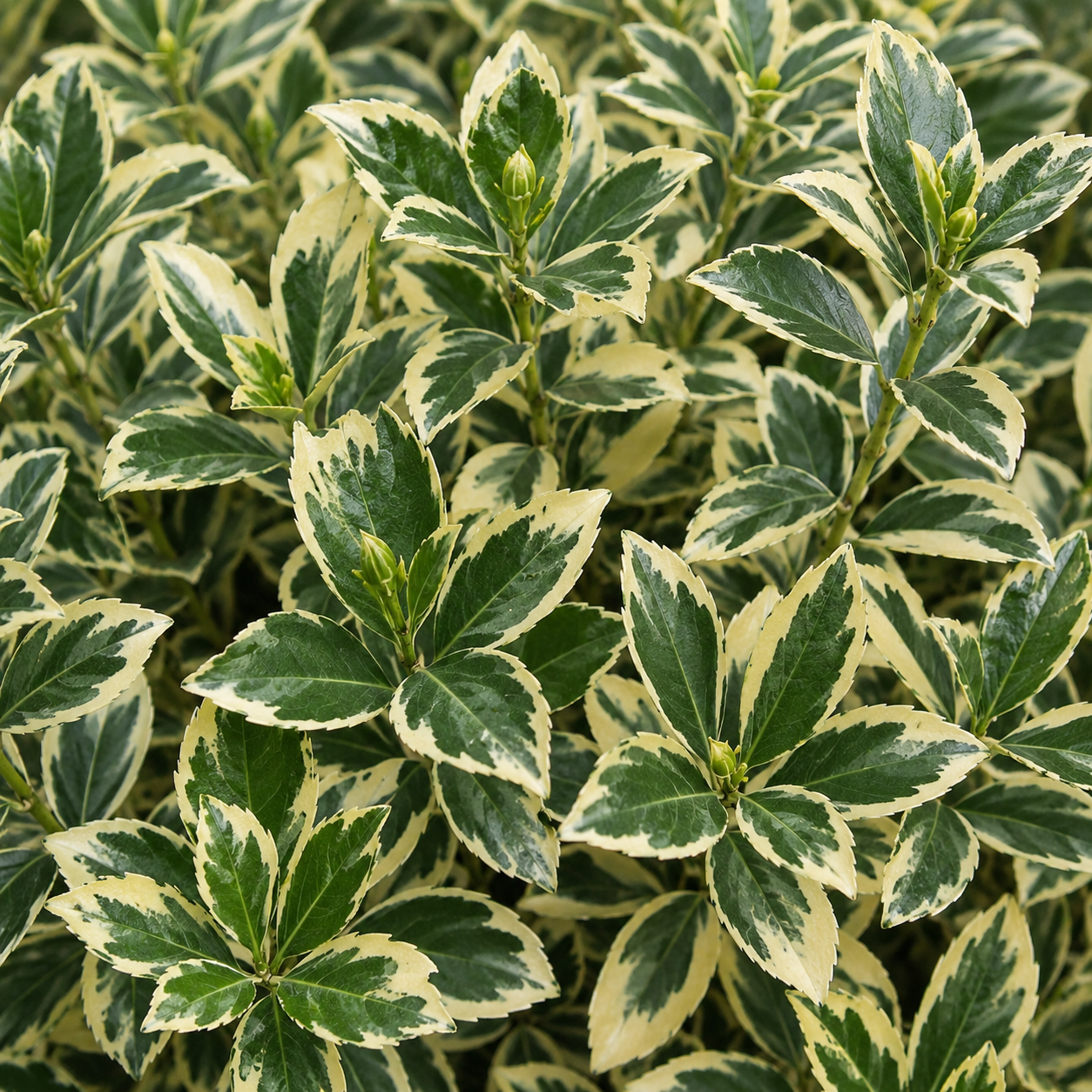 Evonimo - Euonymus japonicus 'Bravo' dettaglio delle foglie