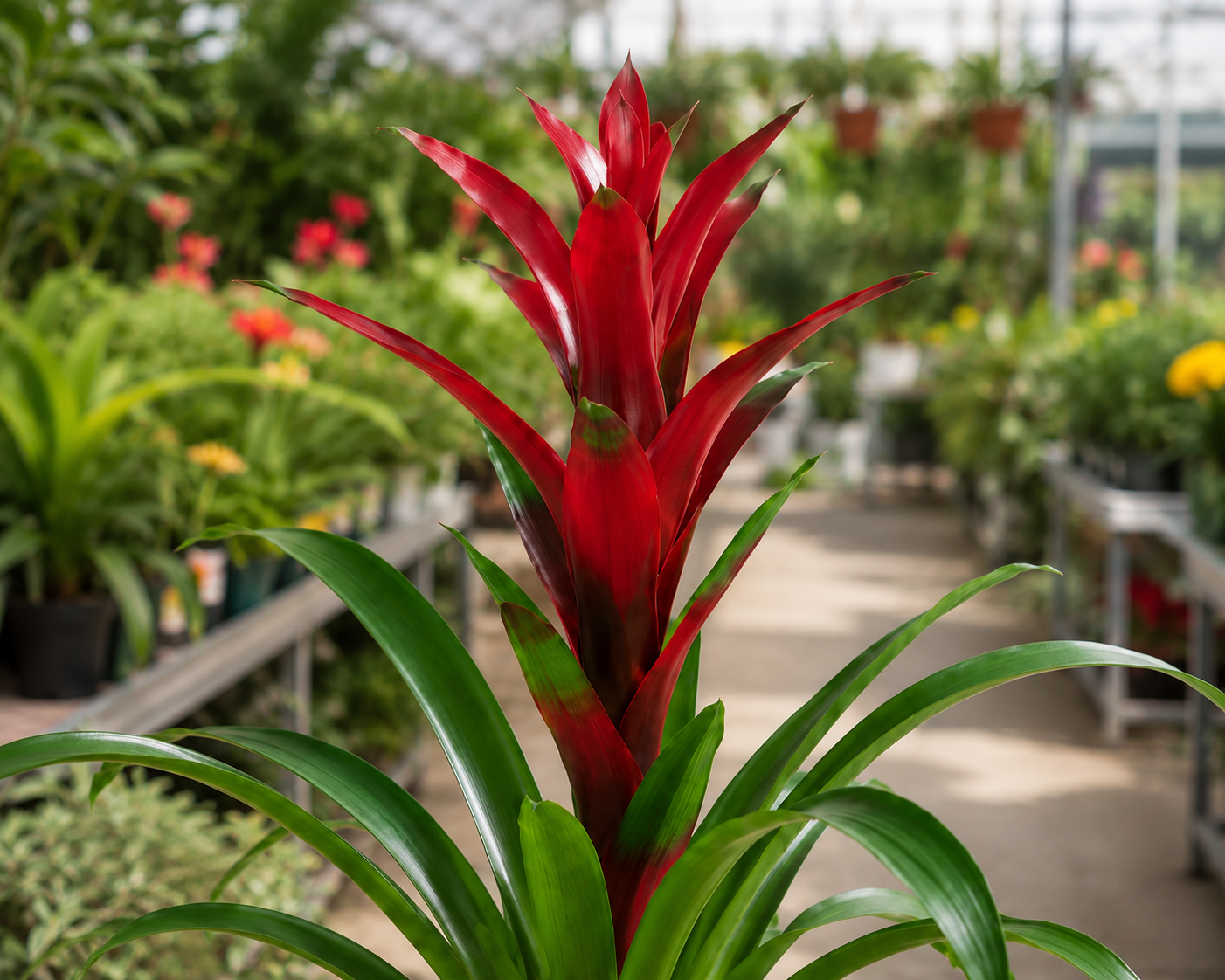 Guzmania Switch dettaglio in vivaio