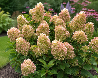 Infiorescenze rosa-verdi di Hydrangea Graffiti
