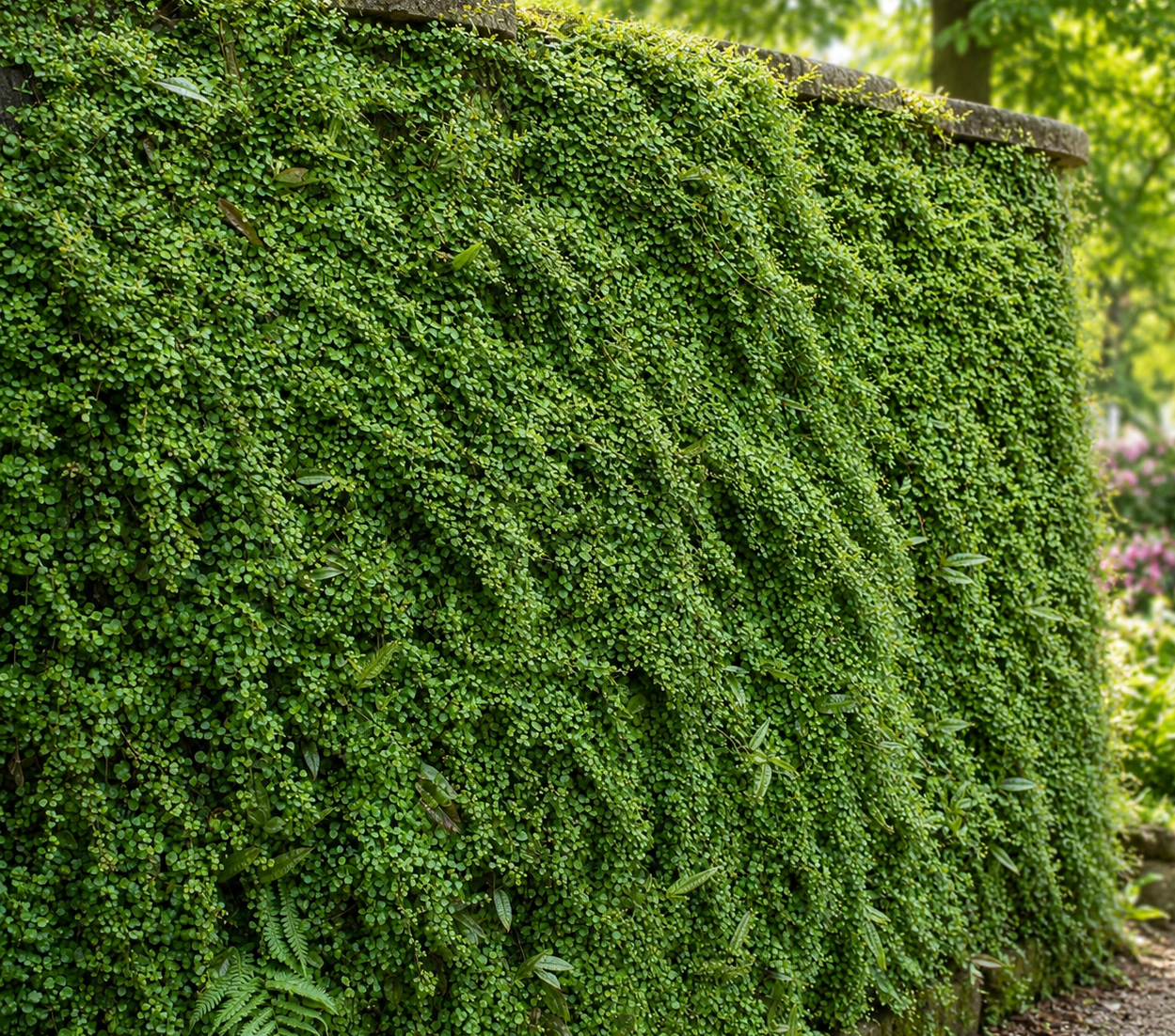 Parete verde di Muehlenbeckia complexa