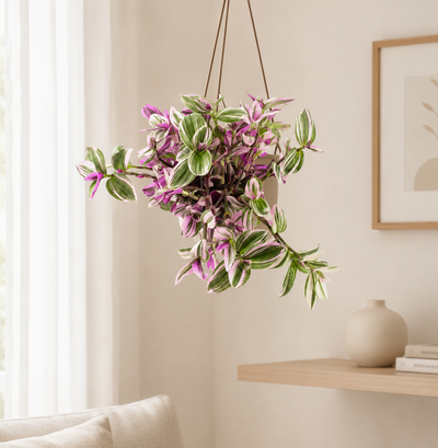 Tradescantia Nanouk appesa in ambiente luminoso