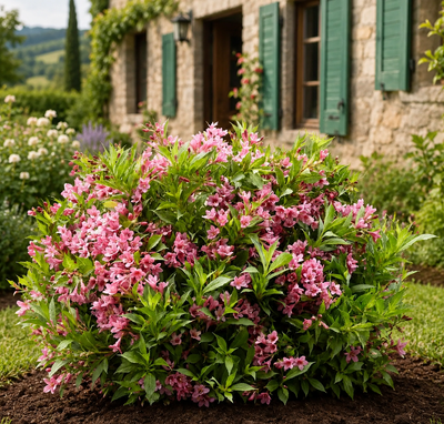 Arbusto fiorito di Weigela Picobella Rose