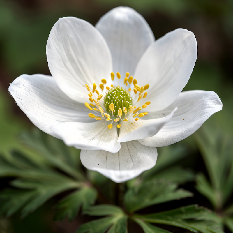 Anemone coronaria 'Spring Beauty White' fiore bianco puro