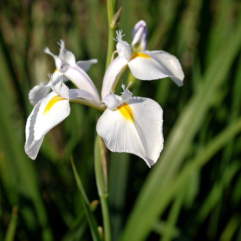 Dietes grandiflora, African Iris in giardino soleggiato