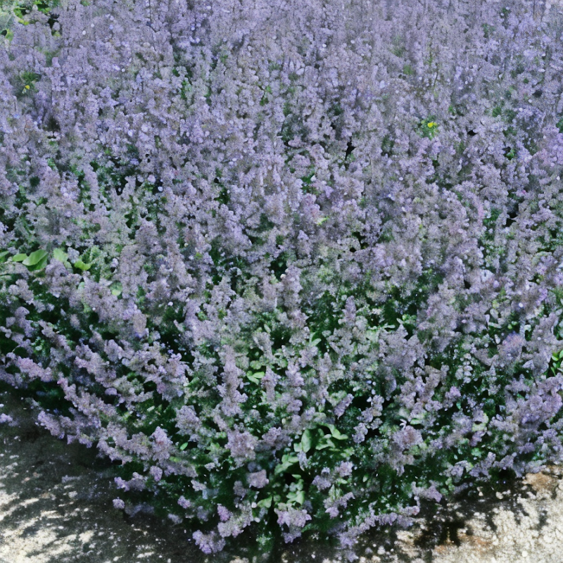 Nepeta X Faassenii Kit Cat con fiori lavanda in giardino roccioso