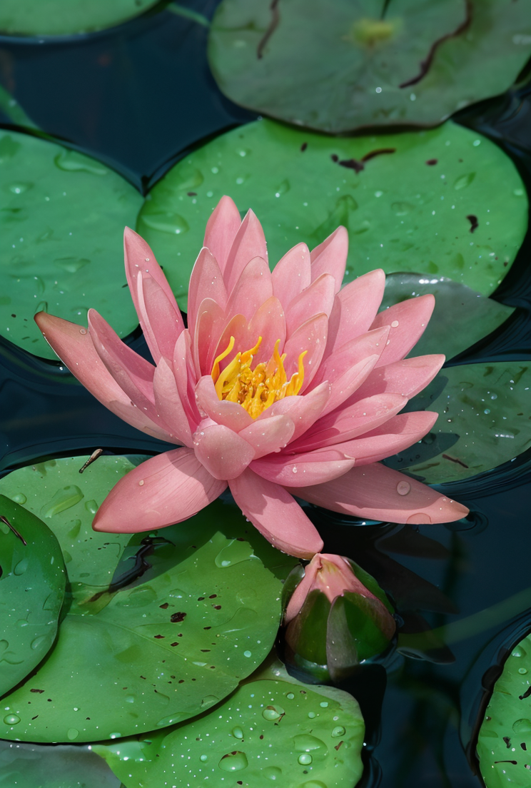 Nymphaea 'Colorado' fiore rosa stagno